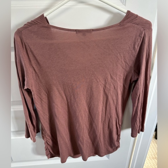 Dusty Rose Cowl Neck Gap 3/4 Length Long Sleeve Shirt - Picture 4 of 8